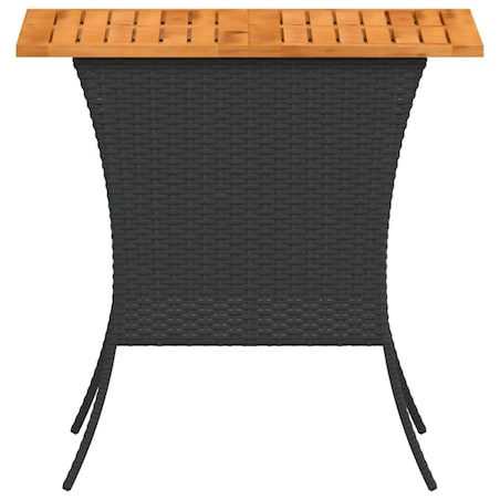 vidaXL Stół ogrodowy z blatem z drewna akacjowego czarny 105x75x72 cm