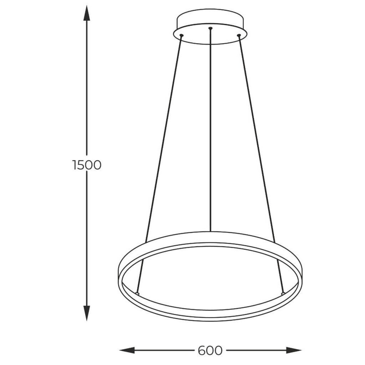 Pierścieniowa lampa wisząca Breno 2023201-BK60 Zumaline LED 28W 3000-6000K czarna
