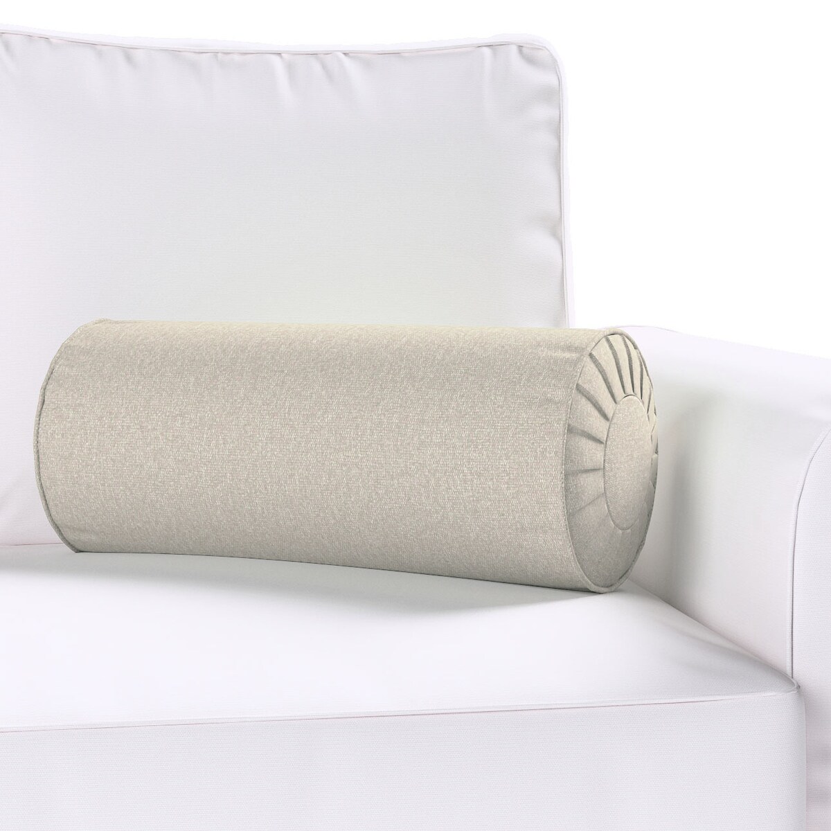 Poduszka wałek z zakładkami, beżowy melanż, Ø20 x 50 cm, Amsterdam