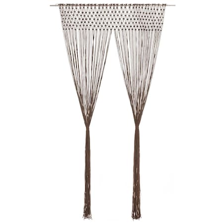 vidaXL Zasłona z makramy, kolor taupe, 140 x 240 cm, bawełna