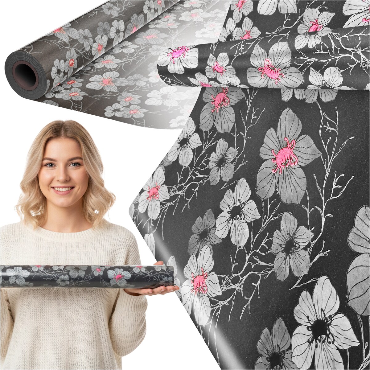 Papier do pakowania prezentów 25 METRÓW MEGAROLKA Urodzinowy Do Paczek Ozdobny