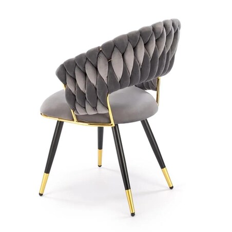 Krzesło tapicerowane K551 szare/złote