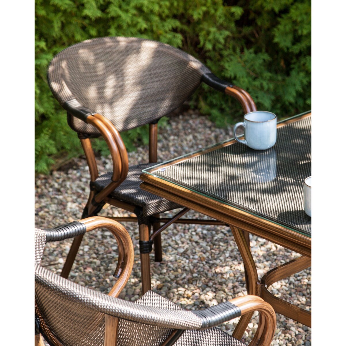 Zestaw 4 krzeseł ogrodowych CASPRI II Metal Szary