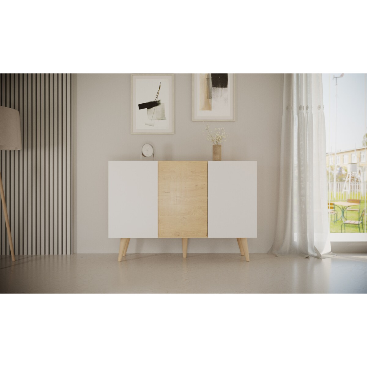 Komoda Toronto dąb artisan & biały