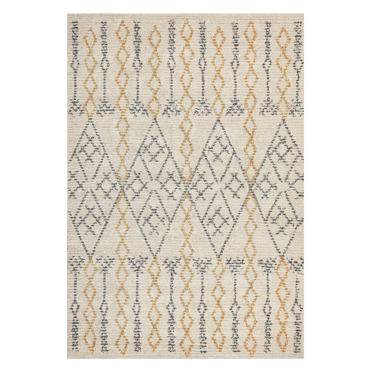 Dywan bawełniany 140 x 200 cm beżowo-żółty KADAPA