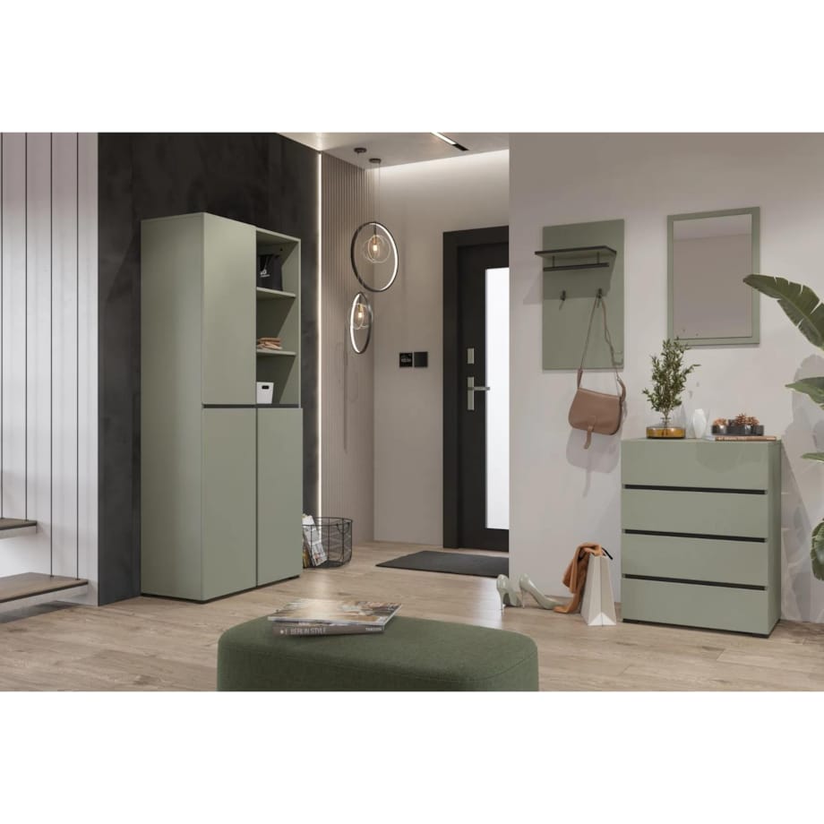 Komoda CROSS 4S 60cm zielona/czarna