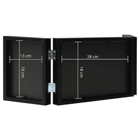 vidaXL Trójdzielna ramka na zdjęcia, 28x18 cm + 2x(13x18 cm), czarna