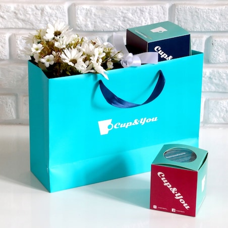 Duża Elegancka torba prezentowa turkusowa na cudowne prezenty gift