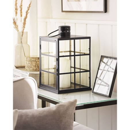 Lampion metalowy 33 cm czarny BINTAN