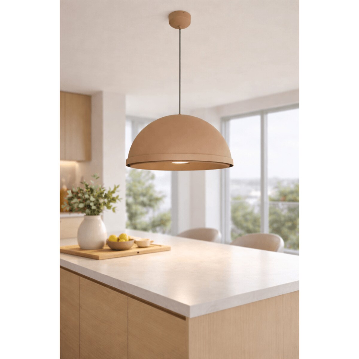 Lampa wisząca aluminiowa Zorania brązowa Monnarita