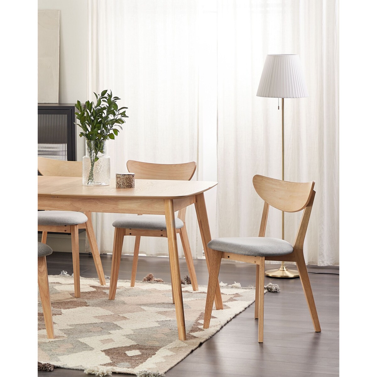 Zestaw 2 krzeseł do jadalni ERIE Drewno Jasnobrązowy