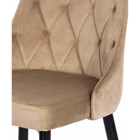 Krzesło Tapicerowane Welurowe Do Salonu Jadalni Loft Velvet Beżowe CORK