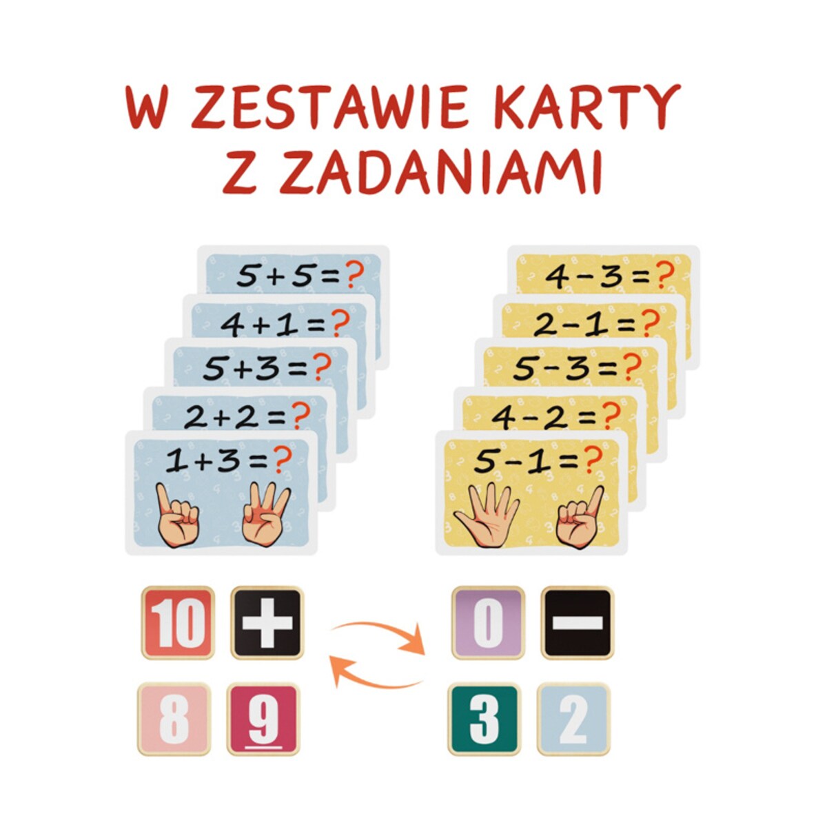 Drewniana zabawka edukacyjna dla dzieci - Nauka liczenia na palcach z zadaniami 36 mies.+ Top Bright