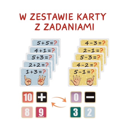 Drewniana zabawka edukacyjna dla dzieci - Nauka liczenia na palcach z zadaniami 36 mies.+ Top Bright