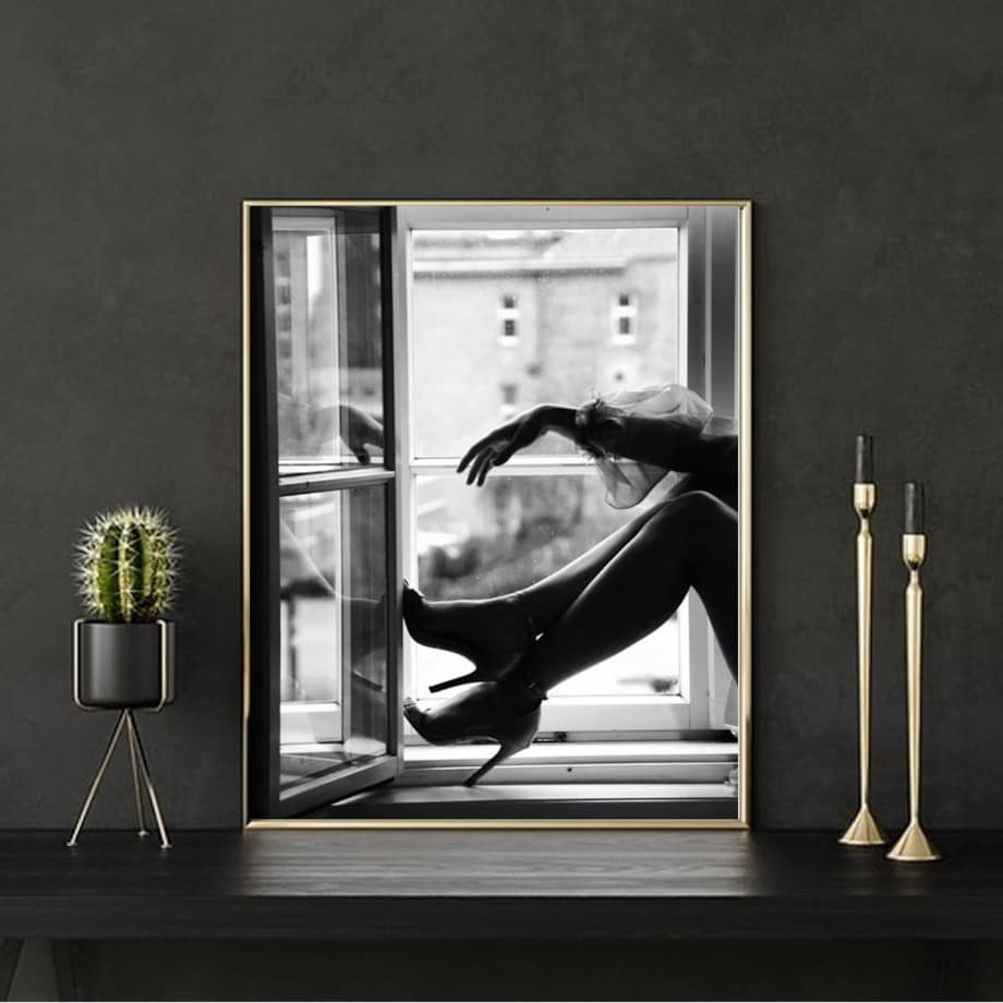 Poster Story, Plakat, Obraz - Szpilki w Oknie, wymiary 21 x 30 cm