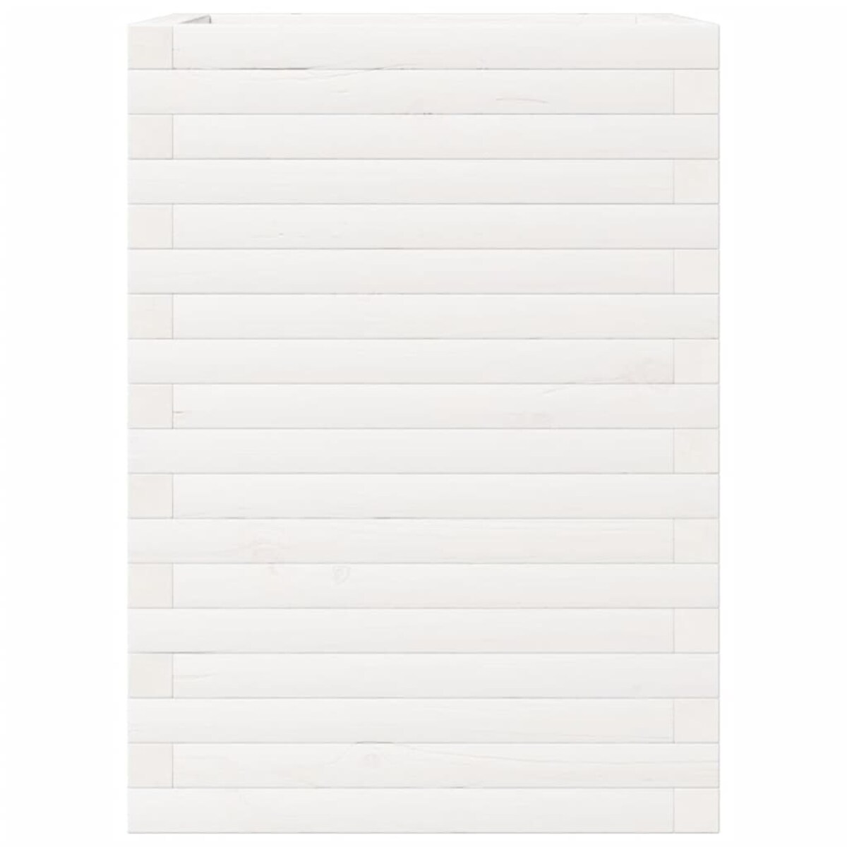 vidaXL Donica ogrodowa, biała, 50x50x68,5 cm, lite drewno sosnowe