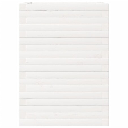 vidaXL Donica ogrodowa, biała, 50x50x68,5 cm, lite drewno sosnowe