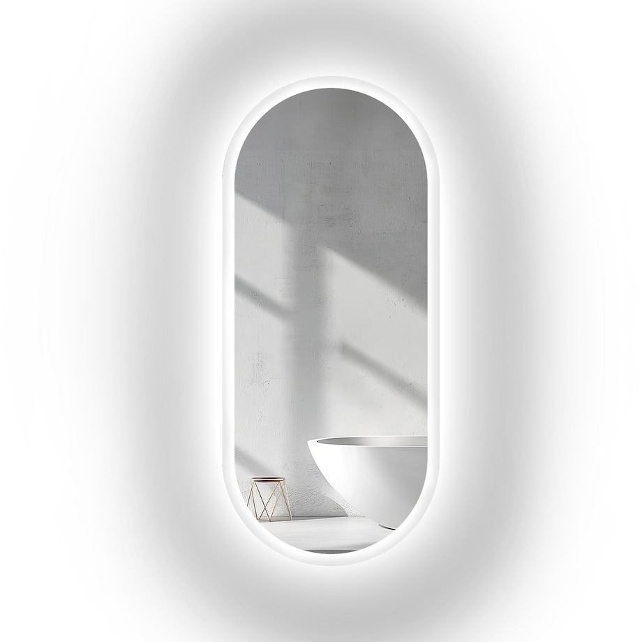 Lustro owalne piaskowane z podświetleniem - ROMI LED