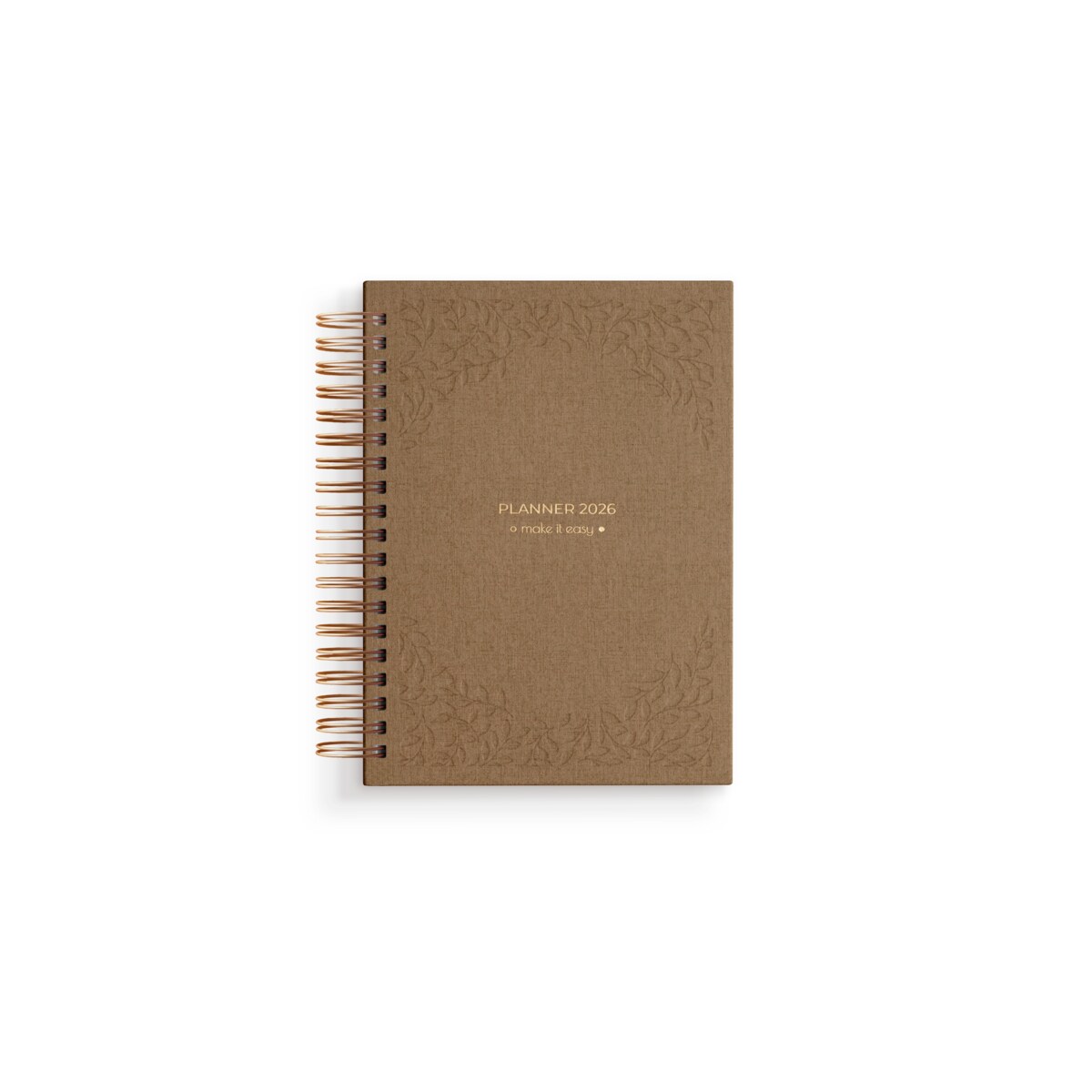 Planner dzienny 2026 na spirali – Cappuccino