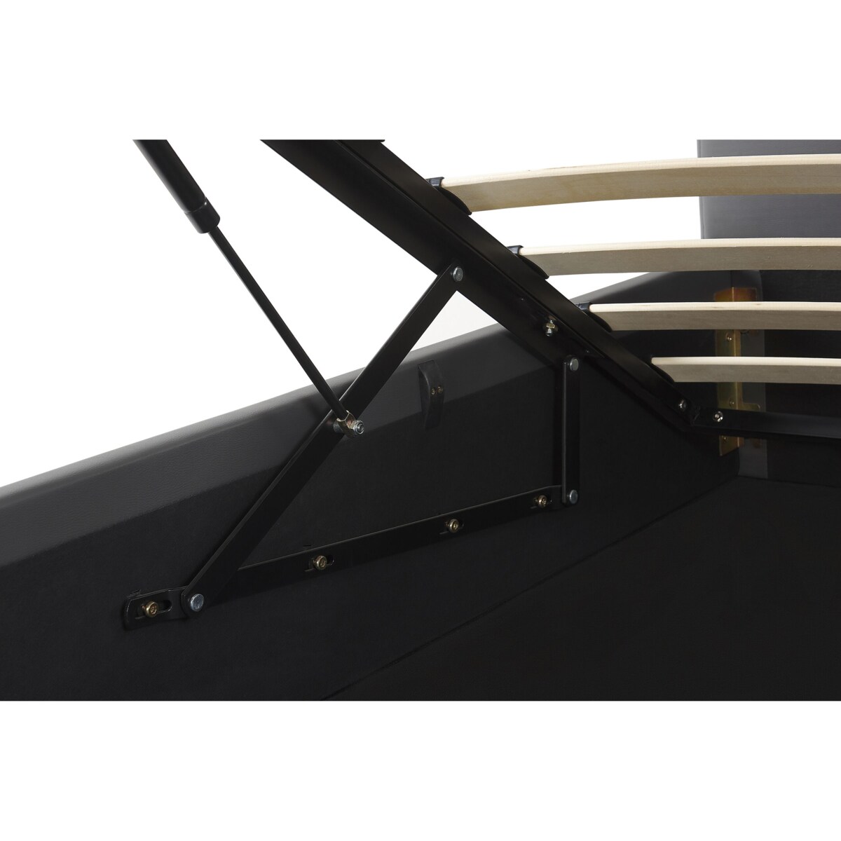 Łóżko z pojemnikiem Ekoskóra DREUX 140 x 200 cm Ciemnoszary