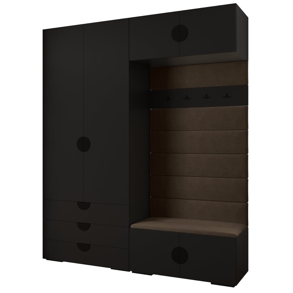 Garderoba do przedpokoju INOVA 4 Z12 czarny+czarny+manila04