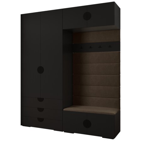 Garderoba do przedpokoju INOVA 4 Z12 czarny+czarny+manila04