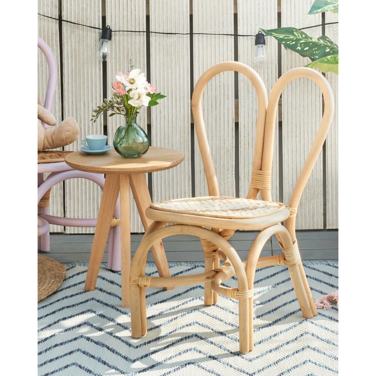 Krzesło rattanowe dla dzieci naturalne DESIMI