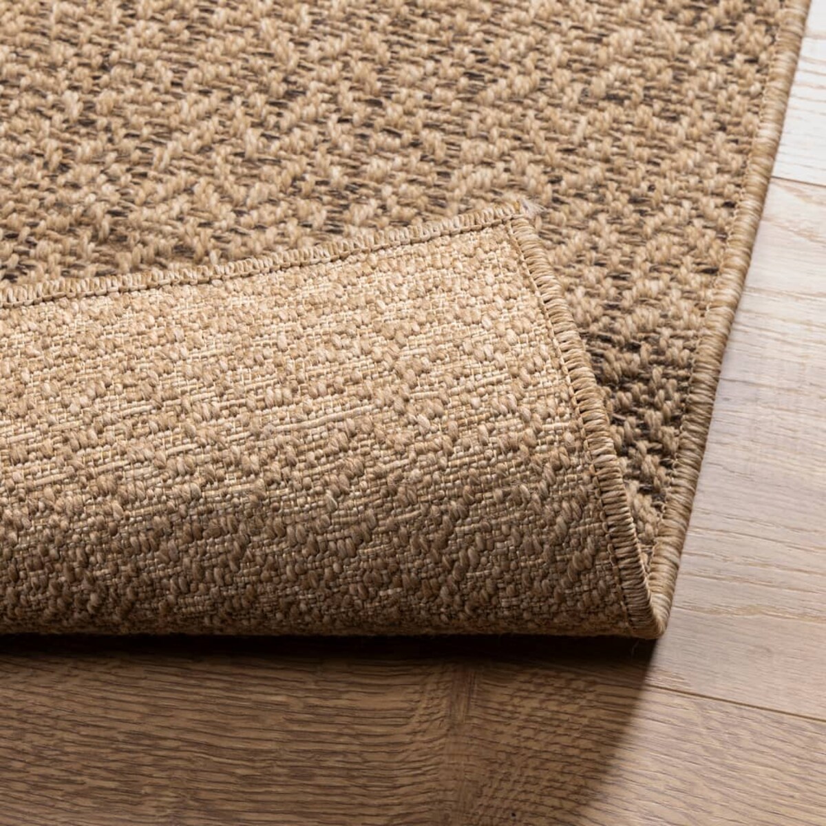 vidaXL Dywan ZIZUR, beżowy, 120x120 cm, stylizowany na jutowy