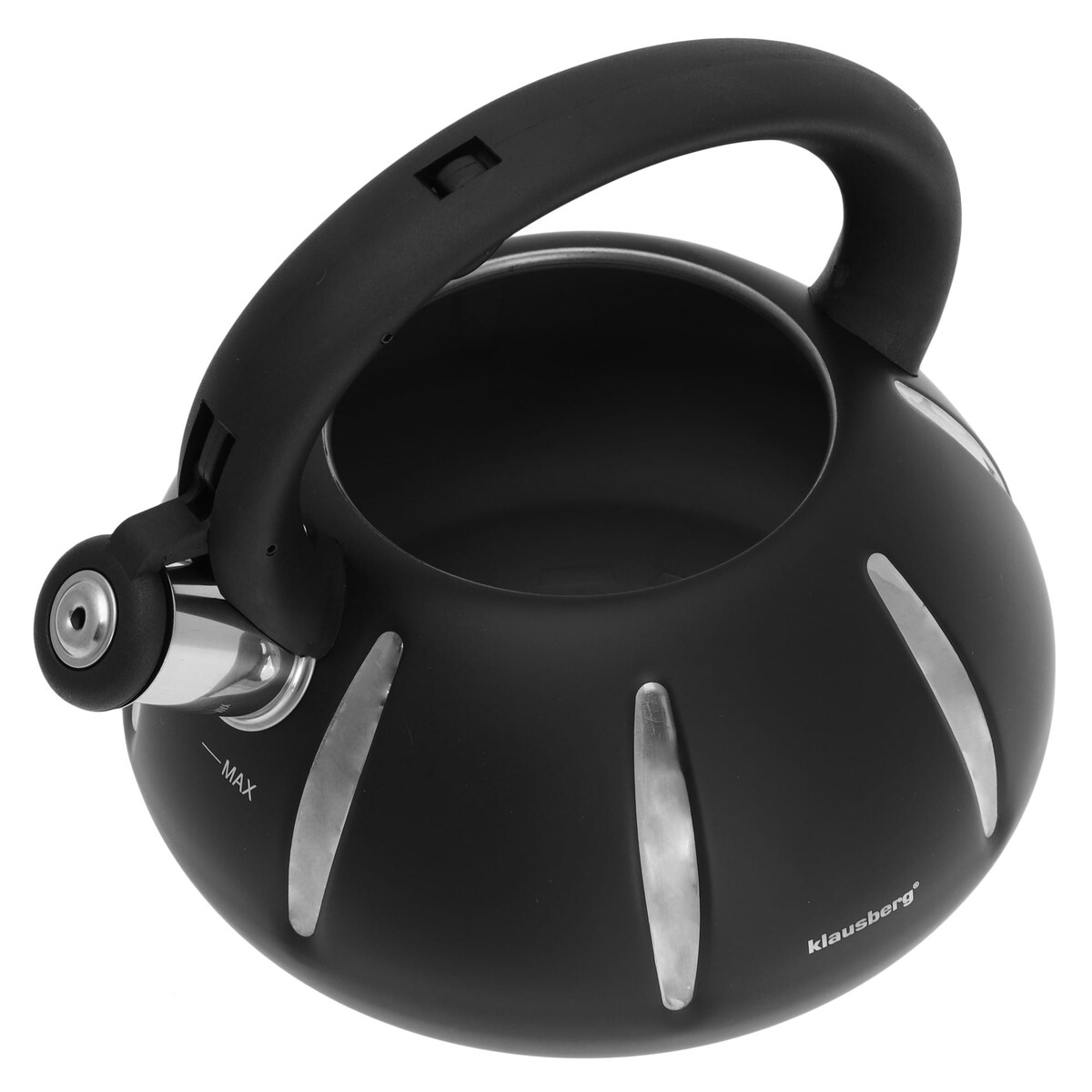 Czajnik stalowy z gwizdkiem lakierowany czarny 3.0L KLAUSBERG