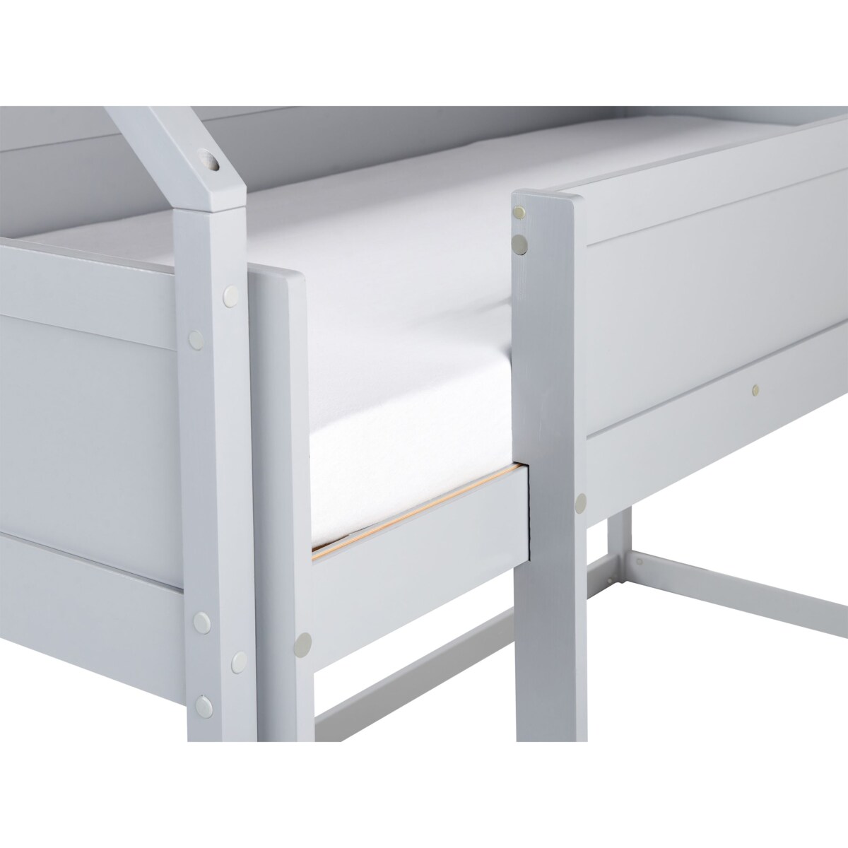 Łóżko na antresoli Domek Drewno DIENNE 90 x 200 cm Szary