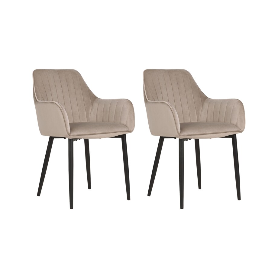 Krzesło do jadalni Zestaw 2 Welur Beżowoszary WELLSTON