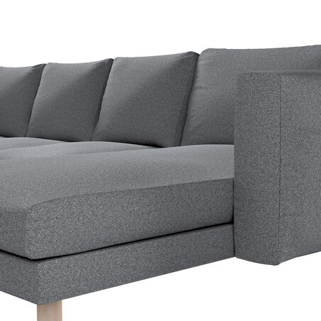 Pokrowiec na sofę Norsborg 4-osobową z szezlongiem, ciemno szary melanż, 291 x 88/157 x 85 cm, Amsterdam