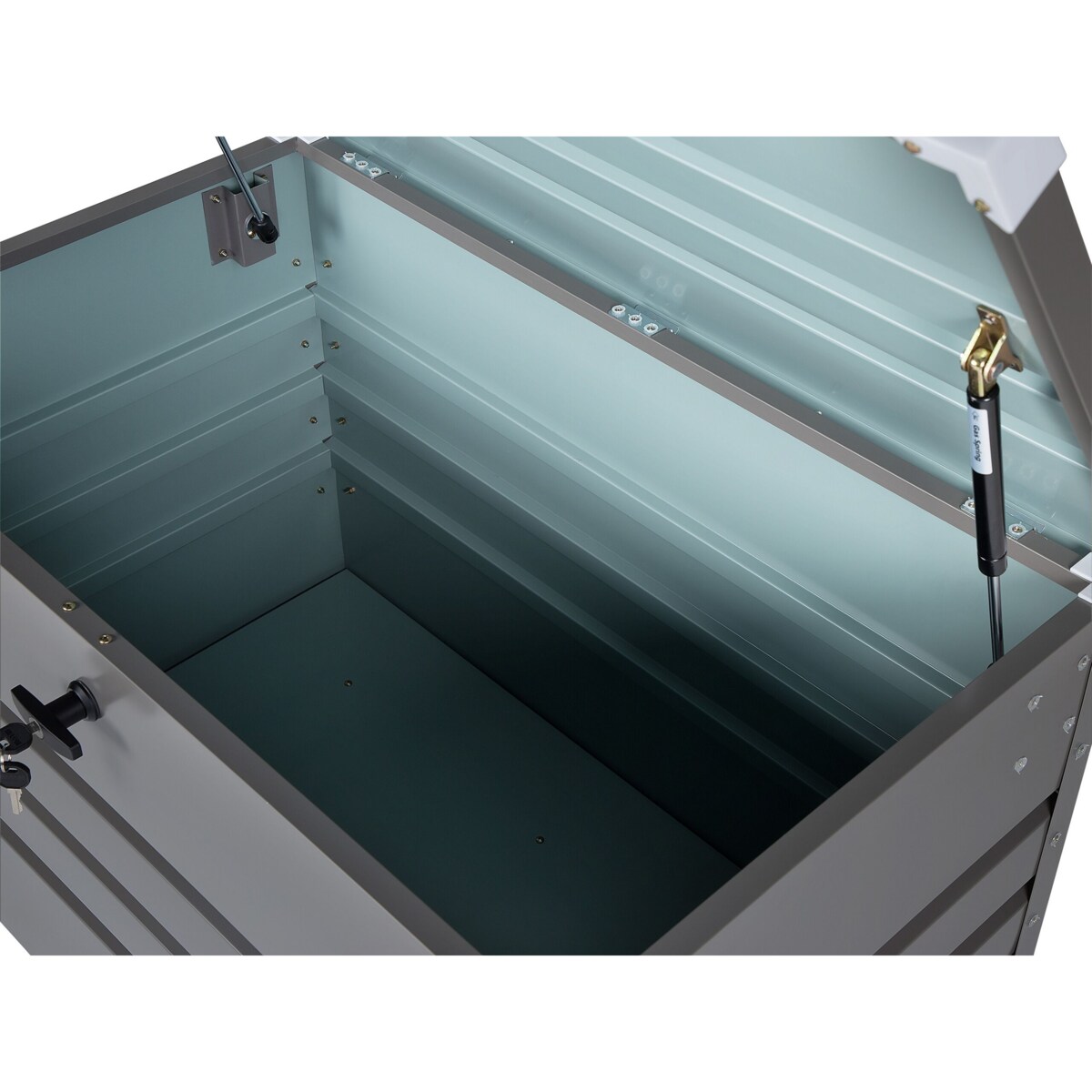 Skrzynia ogrodowa metalowa 300 l szara CEBROSA