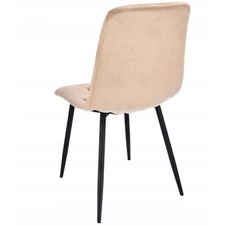 Krzesło welurowe eleganckie PIADO beżowe