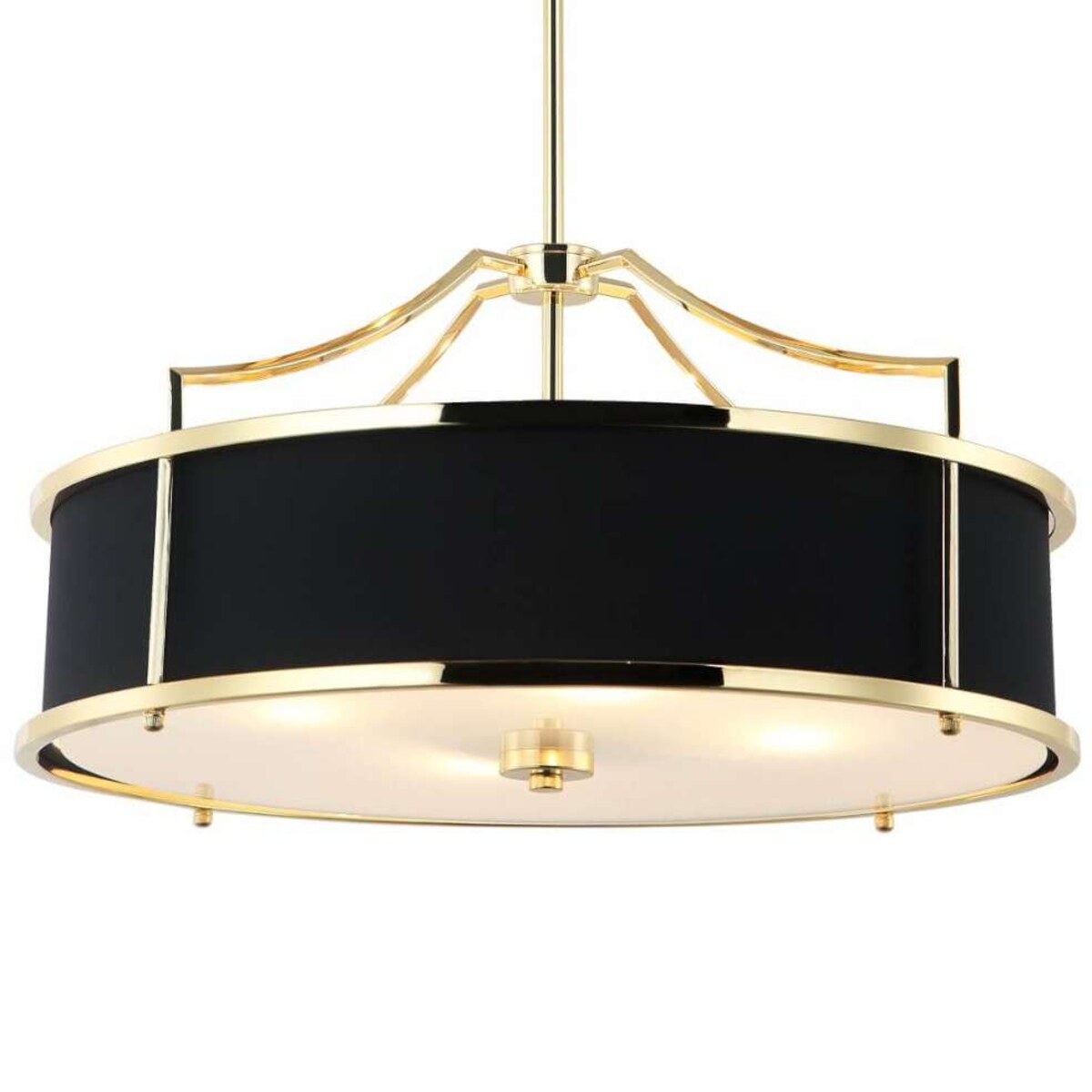 LAMPA wisząca Stanza Gold Nero M Orlicki Design okrągła OPRAWA w stylu klasycznym abażurowa czarna złota