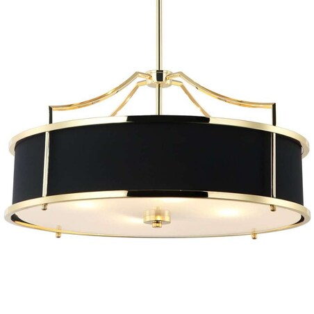 LAMPA wisząca Stanza Gold Nero M Orlicki Design okrągła OPRAWA w stylu klasycznym abażurowa czarna złota