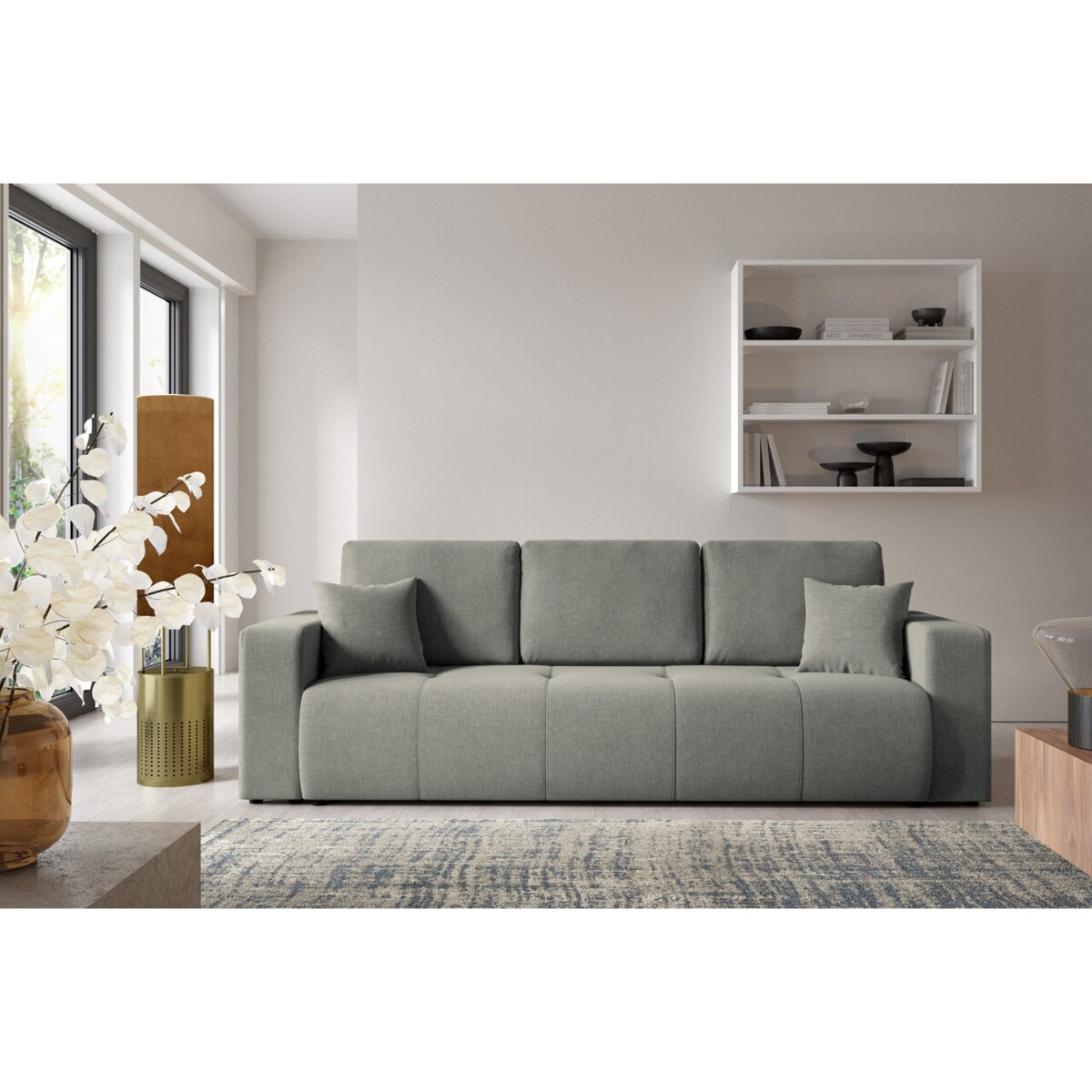 Kanapa MOLINIO z funkcją spania z pojemnikiem na pościel Kolor: Wind 89