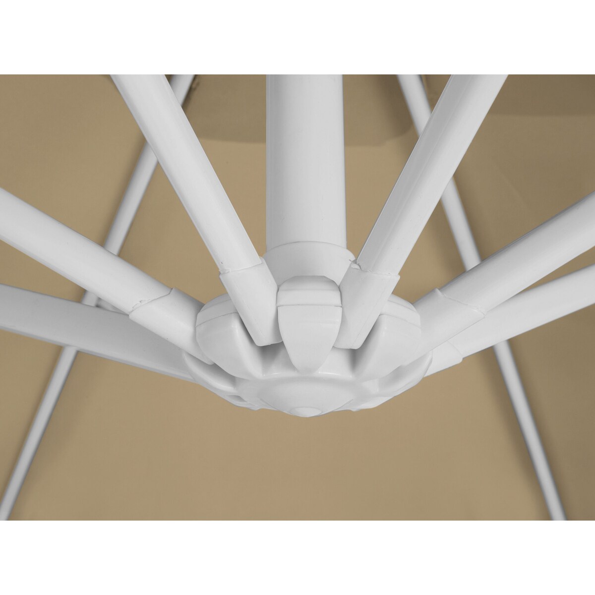 Parasol ogrodowy ⌀ 300 cm beżowo-biały SAVONA