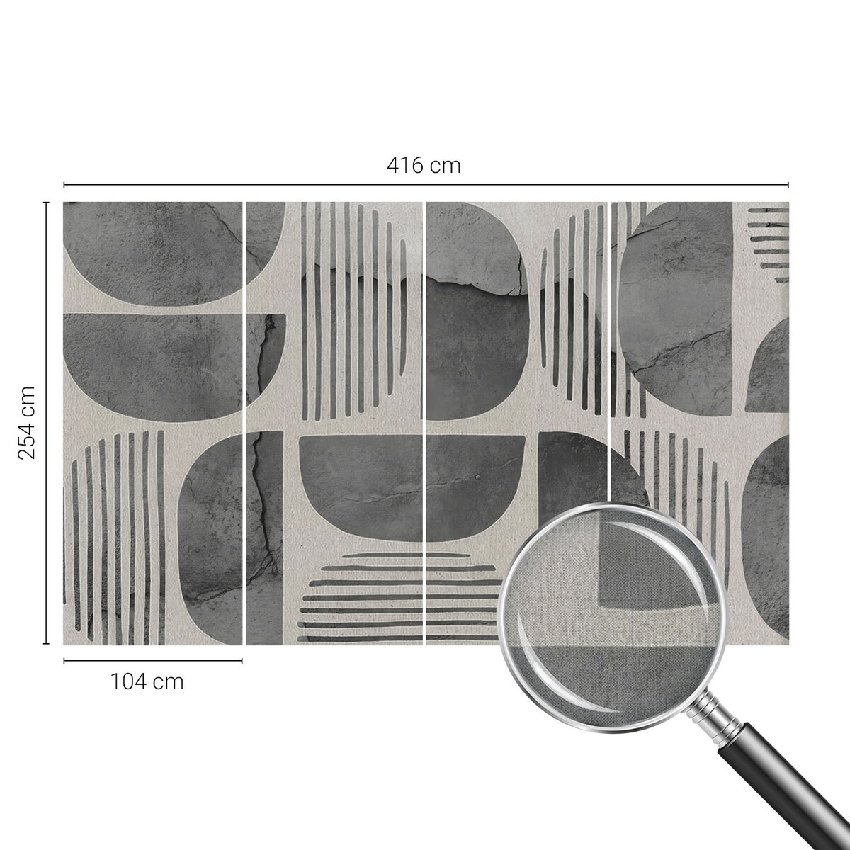 Fototapeta samoprzylepna 416x254 cm - Kształty geometryczne, tapeta ścienna szara