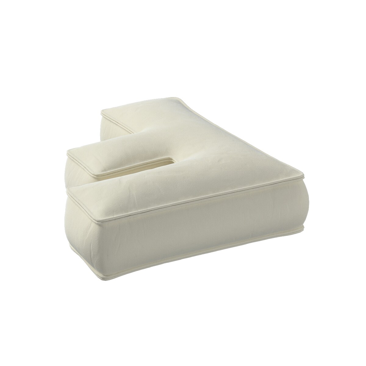 Poduszka literka F, śmietankowa biel, 35x40cm, Posh Velvet