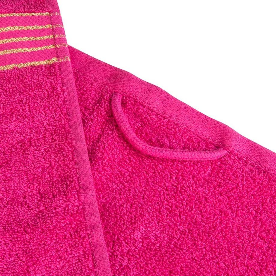 Ręcznik do rąk 30x50 cm bawełniany kolor różowy z bordiurą w złote paski 500 g/m2 TIWANO