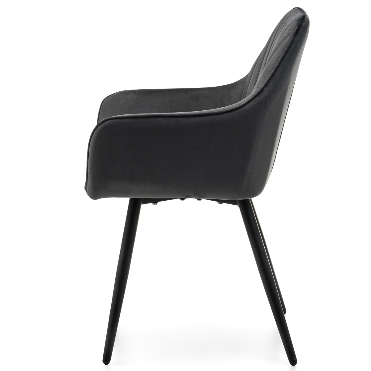 Krzesło tapicerowane pikowane welurowe do salonu jadalni nowoczesne PASSO szare