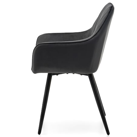 Krzesło tapicerowane pikowane welurowe do salonu jadalni nowoczesne PASSO szare