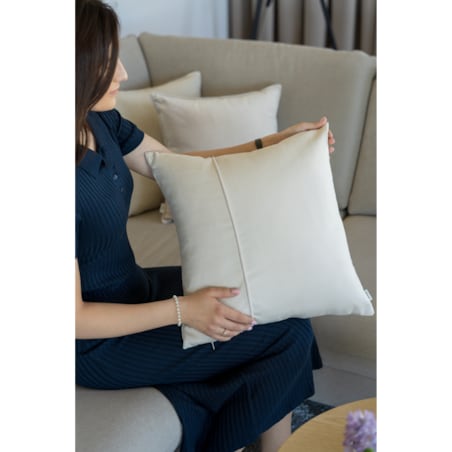 Poduszka dekoracyjna Kremowy welur