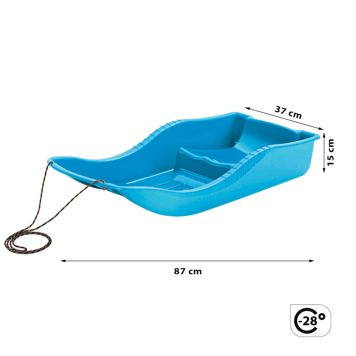 Sanki Na Śnieg Dla Dzieci Ślizg Ślizgacz Zjazdowy Z Linką Niebieskie