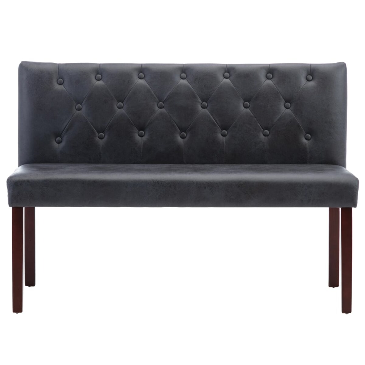 vidaXL Ławka, 120 cm, szara, sztuczna skóra zamszowa