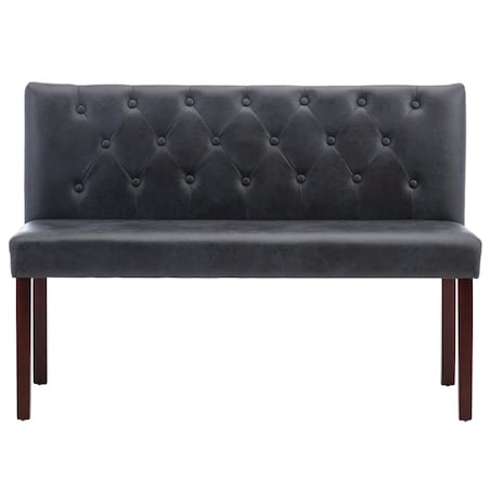 vidaXL Ławka, 120 cm, szara, sztuczna skóra zamszowa