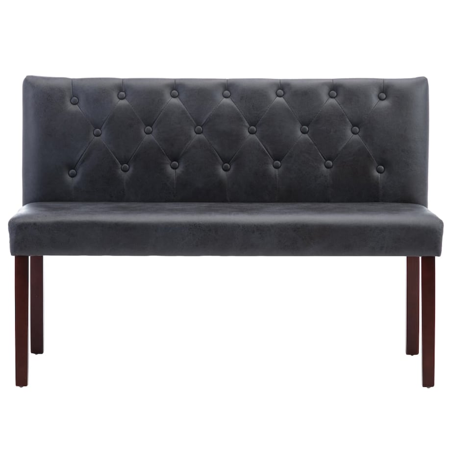 vidaXL Ławka, 120 cm, szara, sztuczna skóra zamszowa