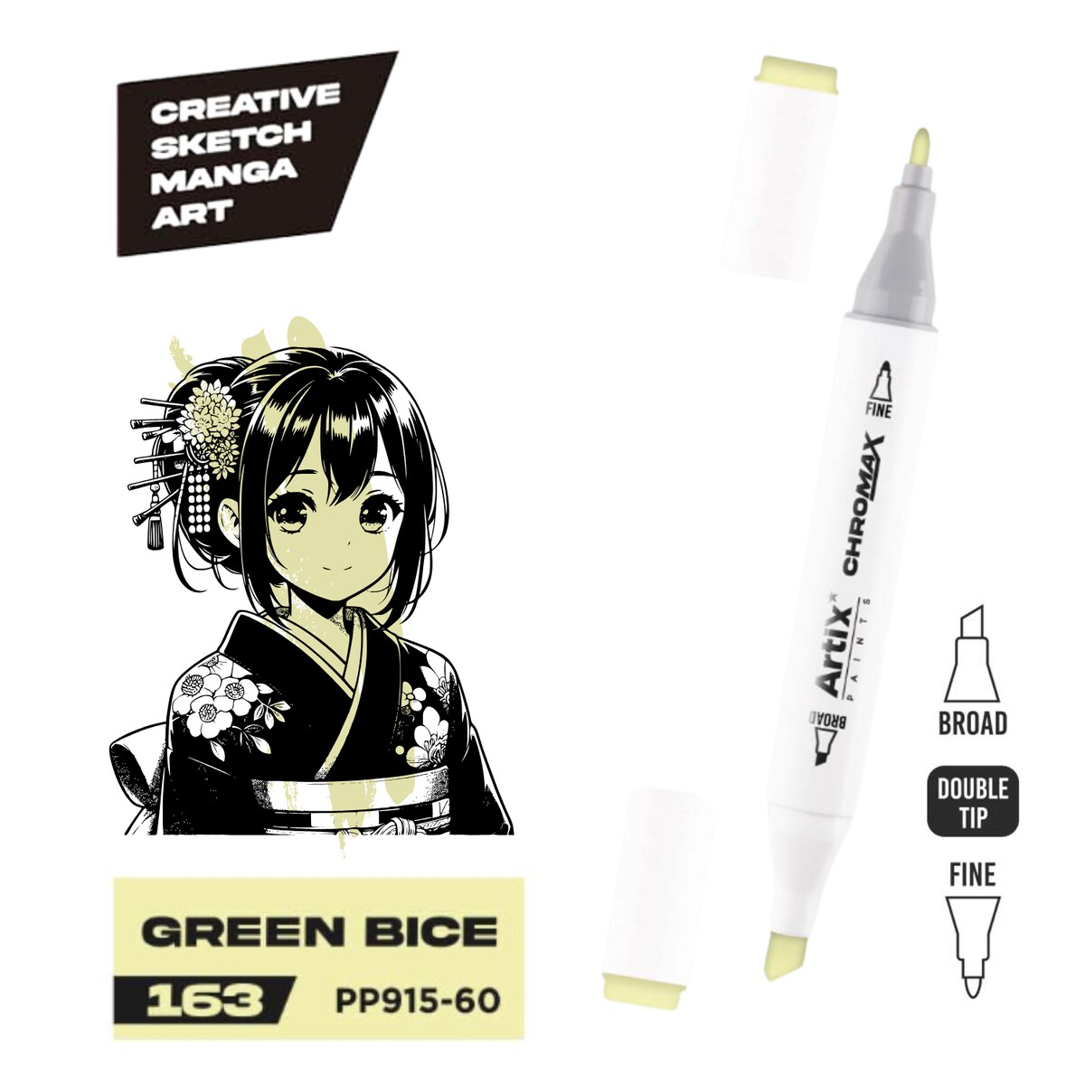 dwustronny marker kreatywny artix pp915-60 green bice