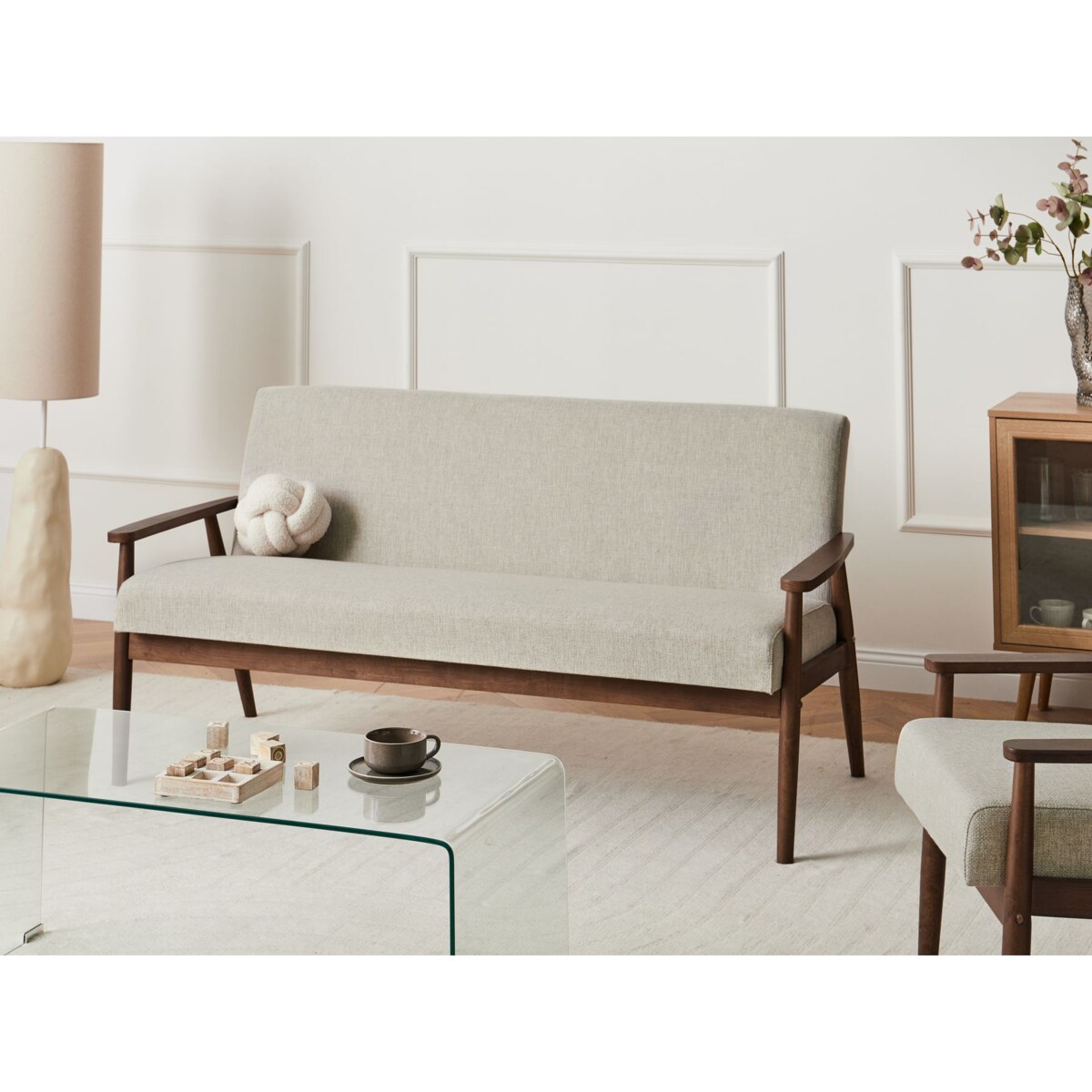 Sofa dla 3 osób ESRUM Ciemny brąz/ szary